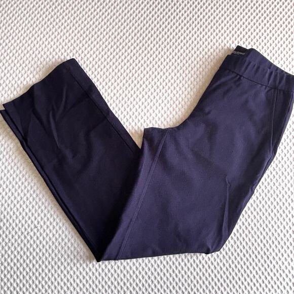 Eileen Fisher Stretch Crepe Pants XS Navy Blue Capsule Minimalist Straight Leg - Picture 2 of 5